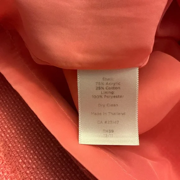 Talbots Coral Woven Textured Midi Sheath Dress Sleeveless Spring Womans Size 4 - Picture 13 of 14